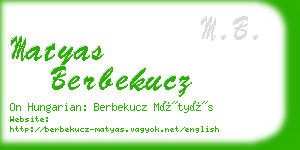 matyas berbekucz business card